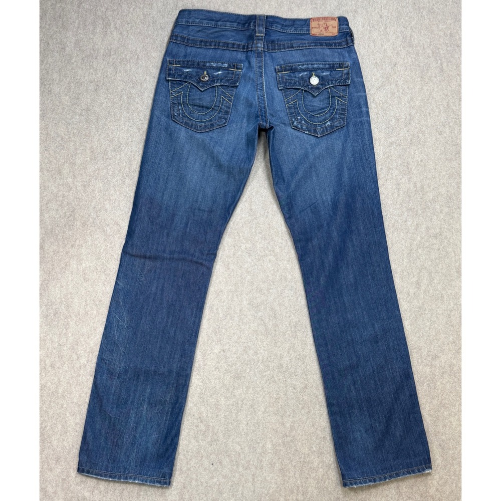 True Religion Jeans Womens 25 Jordan Straight Blue Y2K Grunge Low Rise Boho